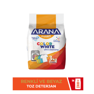Arana Premium Deterjan Matik 3 kg – Renkliler için Toz Çamaşır Deterjanı