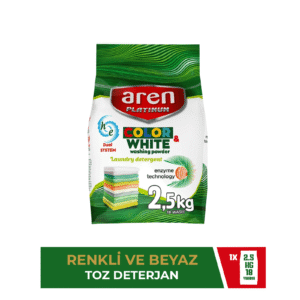 Aren Platinum Deterjan Matik 2,5 kg – Renkli ve Beyazlar için Toz Çamaşır Deterjanı